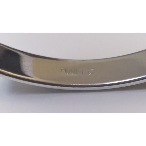 Vintage Monet Bangle Bracelet Silver Tone Signed Slip-on - Picture 7 of 8